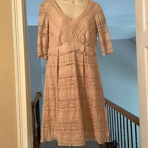 Ladies soft cream lace dress